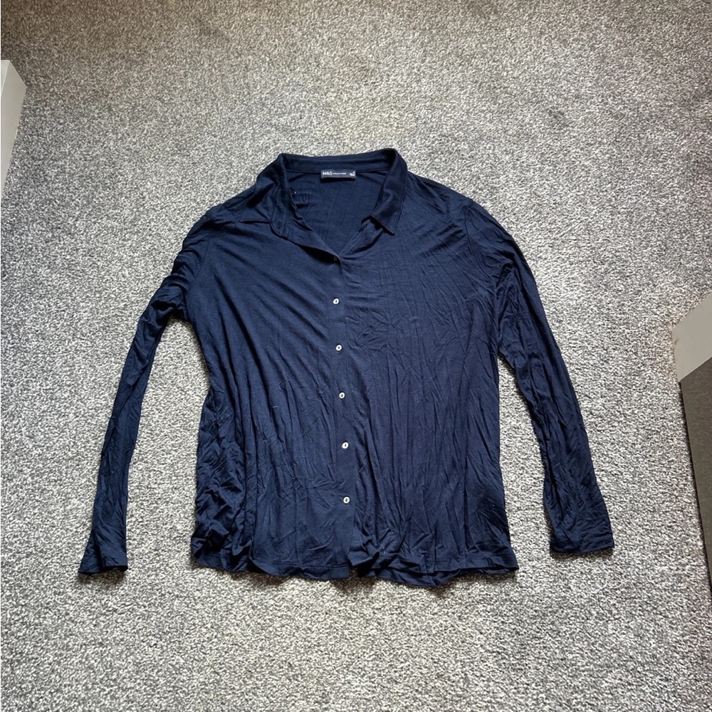 Navy Blue Button-Up Shirt